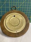 Vintage Atco Hanging Wood   Brass Round Barometer  Made In West Germany