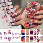  6 Sheets Independence Day Gel Nail Strips 4th Of July Patriotic Full Wrap 