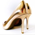 Katy Perry The Sissy Gold High Heels Pumps Womens Size 7 Shoes Metallic Shiny