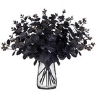 14pcs Black Halloween Decor Artificial Flowers Bulk - Eucalyptus Halloween