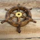 Steering Round Ships Wooden Wheel Wall Decor Nautical 12   Antique Vintage Seas