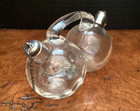 Oil   Vinegar Cruet Set Hand Blown Glass W  Sterling Stoppers - England   Rare