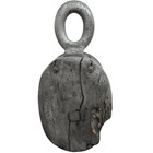 Vintage Wooden Pulley For Sale With Iron Loop And Two Sheaves