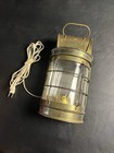 Vtg Brass Lantern Wall Light Cargo Lamp Nautical Glass Cage Door Marine Ship
