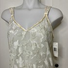 Vintage 90s Jones New York Cream Floral Sheer Mini Lingerie Slip Dress