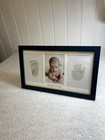 Keababies Baby Handprint   Footprint Keepsake Duo Frame 13   x7 9    Navy Blue Wood