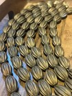Vintage Mid Century Copper Oval Ridged Metal 20 Bead Strand