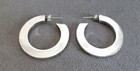 Vintage Thick Sterling Silver Chunky Hoop Earrings Taxco Mexico 1 5  Tall