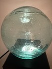 Vintage Japanese Glass Fishing Float 5 5    Aqua Blue Hand Blown Buoy Nautical
