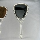 Vintage Art Deco Clear Acrylic lucite Vanity Hairbrush And Mirror Set