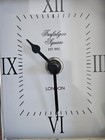 Vintage Style Chrome Zodax Trafalgar Square Deco Table Clock Working Nwt