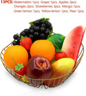 13 Pcs Artificial Fruits Set  Lifelike Realistic Fake Fruit Home Decoration  Fau