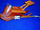        Vintage Butz-choquin L ancienne Silver Cap Churchwarden Sleigh Pipe   Stand