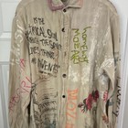 Magnolia Pearl Beige Graphic Print Button-up Shirt Mens One Size Cotton Blend