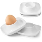 4 Pcs Ceramic Egg Cups  White Hard Boiled Egg Holders For Restaurant  Kitchen   