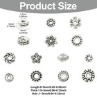 420pcs Antique Silver Spacer Beads tibetan Round Flower Beads For Jewelry Making