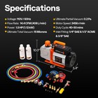 1 5 Hp 14 4 Cfm 2 Stage Hvac Vacuum Pump And 4 Way Manifold Gauge Kit With Hoses
