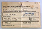 Vintage Inuit Hand Carved Whale Signed Pakkak Aola Artist Arctic Bay Nwt 1980s
