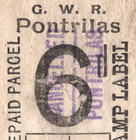 Gb Great Western Railway Parcel Stamp 6d Gwr Herefords Pontrilas Used Piw59