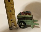 Vintage 3d Small Green Ceramic Hinged Trinket Jewelry Box Vegetables Cart Shape