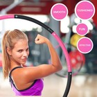 Weighted Fitness Hoop For Adults Beginners  2lb Hula Large  Black pink 