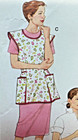 Vintage Apron Pattern Bib Ruffled Scalloped Half Smock Simplicity 4282 Sm-lg