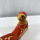 Vintage Wooden Sunbathing Lady 1940-1960 Folk Art Handmade And Painted  