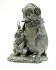Michael Ricker Pewter Penguin Rabbit Anthropomorphic Figure 1990 Signed  404