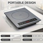 Anhane Induction Cooktop 1800w Single Burner Portable Countertop Burner  Gray