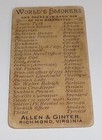 Antique Authentic 1888 Allen   Ginter World s Smokers Card  Thibet