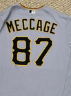 Meccage Size 48  87 2023 Pittsburgh Pirates Game Used Jersey Road Gray Iss Mlb