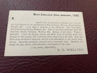 1883 Ux7 U S Postal Card West Carlisle Oh  Ad For Buggies  Carriages S D Welling