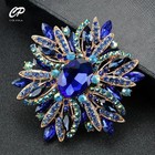 Vintage Style Large Sparkly Purple Flower Brooch Pin With Gemstones