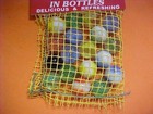 Coca Cola Marbles In Yellow Mesh Bag 1960s new Old Stock mint