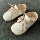 Vintage Antique Baby Doll Shoes White  4 5 X 2  540