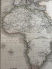 1843 Africa Original Map  Engraving With Hand Colored Outlines  Atlas Of World