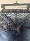 Rock Revival Men s Blue Medium Wash Slim Fit Straight Leg Jeans Embroidered