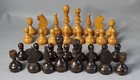 1950s Mcm Vintage Soviet Wooden Chess Pieces Chessmen Set Game 95mm King