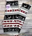 Reindeer Holiday Heart Leggings Christmas Print Butter Soft One Size Os