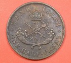 1854 Upper Canada Half Penny Token  xf au   free S h After 1st Item 
