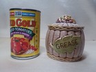Vintage Tilso Japan Ceramic Basket Weave Grease Canister Euc