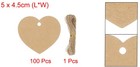 100pcs Blank Gift Tags With String 2x1 8  Heart Kraft Tags Brown