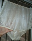 Vintage Vanity Fair Sheer Ivory Satin Nylon Mushroom Gusset Granny Panties 2xl 