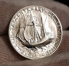 1920-d Pilgrim Silver Commemorative Half Dollar Lots Of Detail   Au  Actual Coin