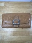 Brighton Brown Pebbled Leather Organizer Silver Buckle