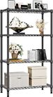16 34 60  Storage Rack Metal 4 Tier Wire Kitchen Shelf Organizer 1000 Lbs Black