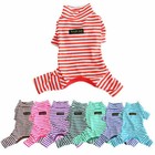 Autumn Dog Pajamas Pet Puppy Clothes Jumpsuit Stripe Winter Sleepwear Teddy Cat