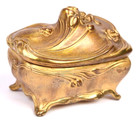 Antique Jb Jennings Bros Art Nouveau Jewelry Casket Footed Trinket Box  606
