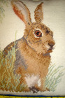 Vtg Rabbit Needlepoint Pillow Sitting Bunny 16  Finished W  Form Darling