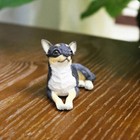 Mini Simulation Resin Chihuahua Dog Statue Hand Painted Model Figurine Statue